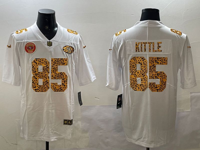 Men San Francisco 49ers #85 Kittle White Panther pattern Nike 2025 Limited NFL Jersey style 6->san francisco 49ers->NFL Jersey